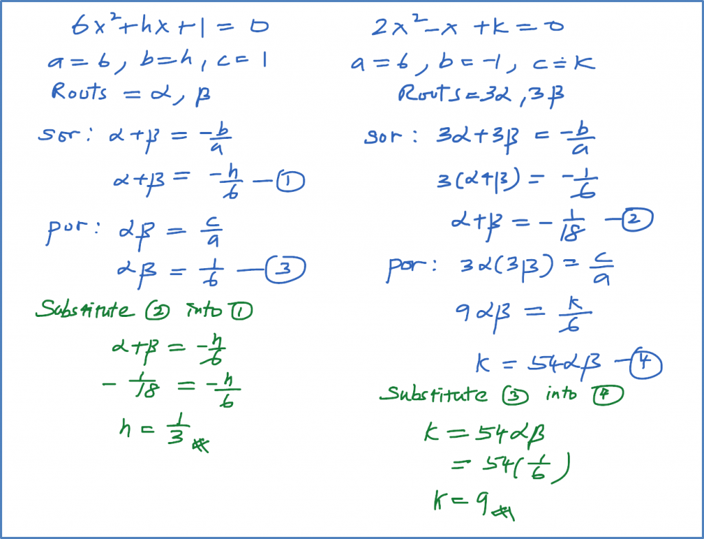 2.9 Quadratic Equation, SPM Practice (Paper 1) – SPM Additional Mathematics